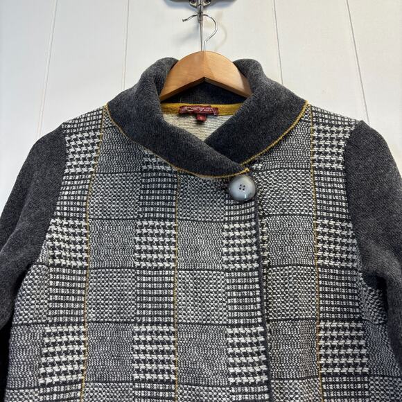 Betty Betty Womens Dark Academia Houndstooth Wool Blend Cardigan Size S Italy - Picture 8 of 8